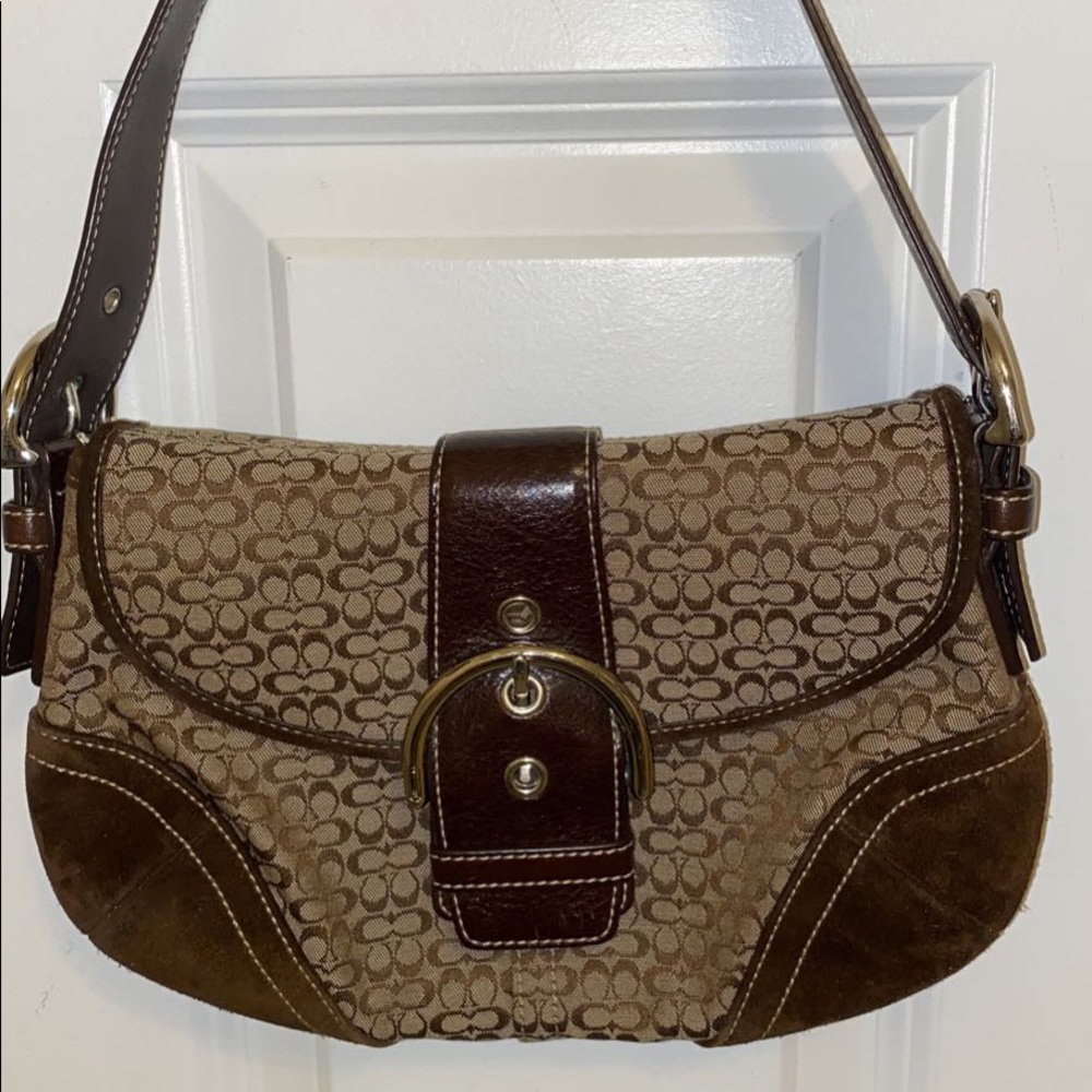 leather COACH hand bag